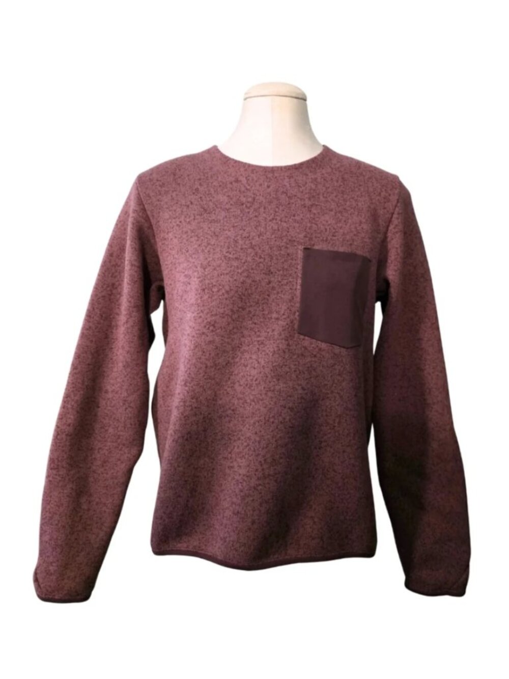 Arc’teryx Covert Sweater Knit Fleece Pullover Women Size Medium Heather Burgundy
